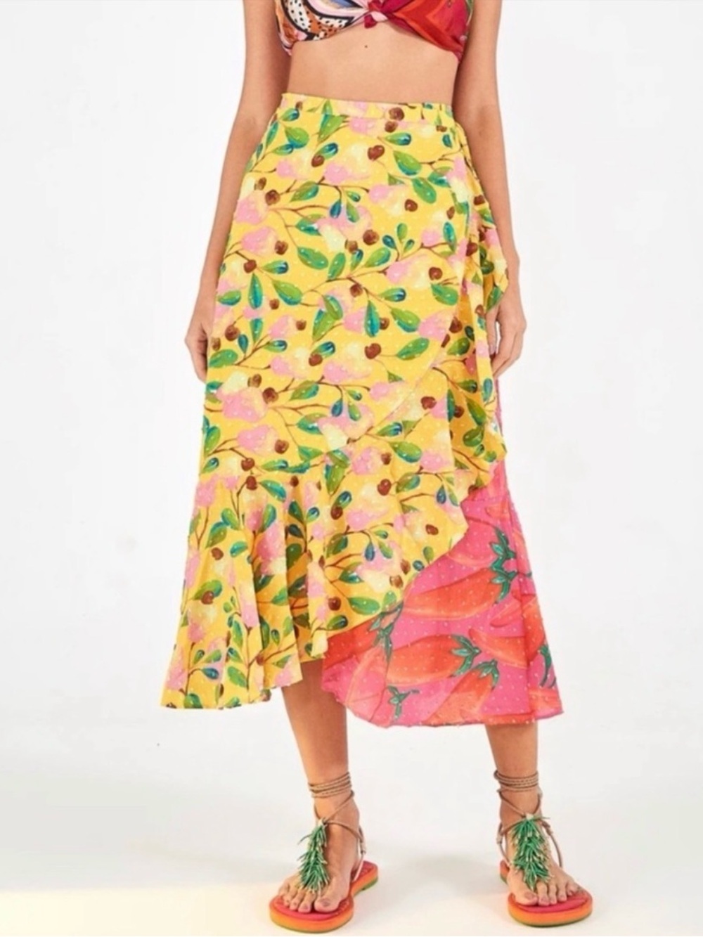 FARM Rio Garden Mix Wrap Skirt  XS